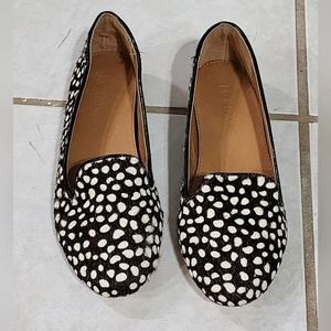 J Crew Leopard print Calf Pony Hair Cora Loafers Shoes Flats‎ Driving Moccasins